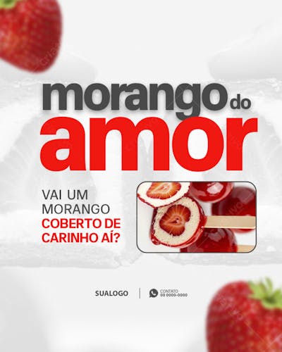 Morango do Amor Social Media PSD Editável 2