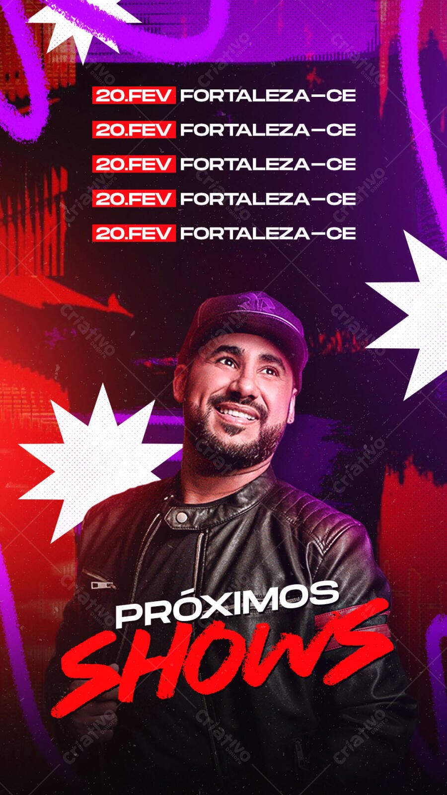 Flyer para Shows em Fortaleza PSD Editável