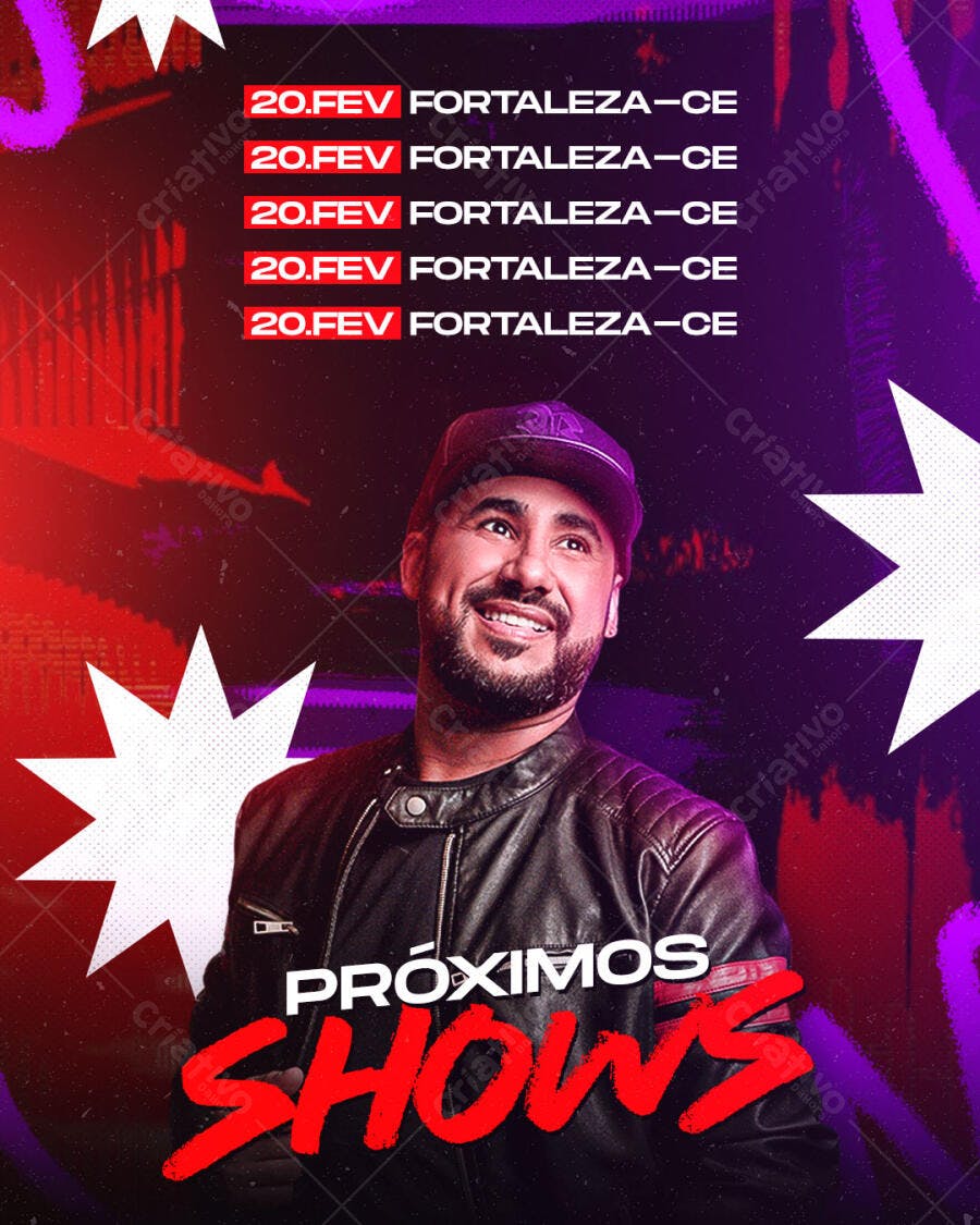 Flyer para Show Musical em Fortaleza PSD Editável