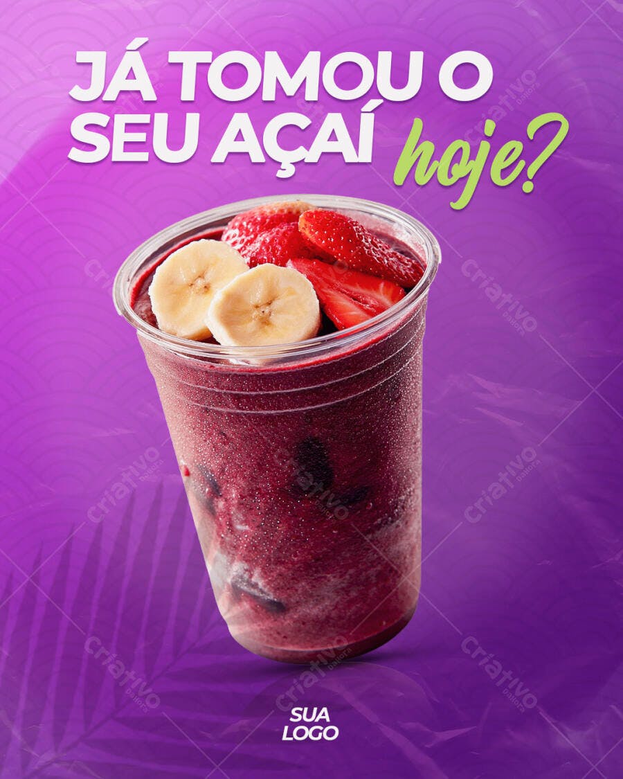 Flyer para Promoção de Açaí PSD Editável