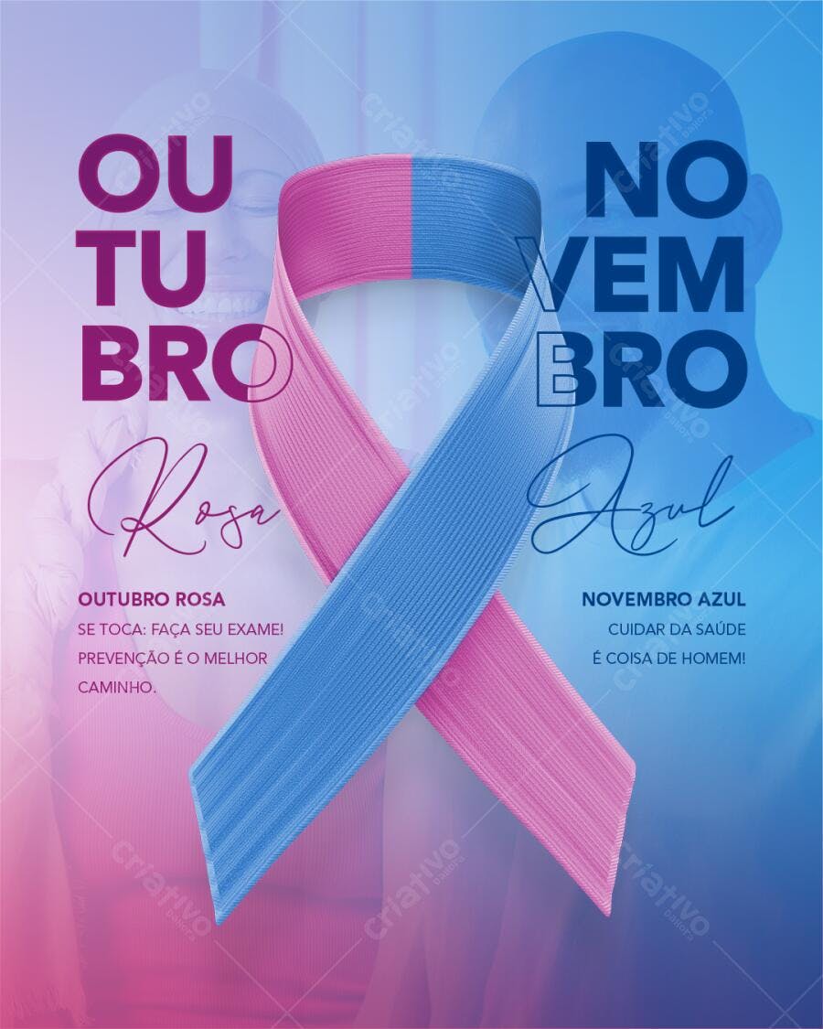 Flyer Outubro Rosa e Novembro Azul PSD Editável