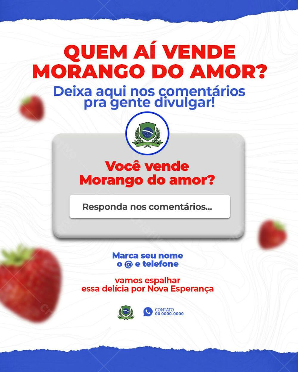 Morango do Amor Social Media PSD Editável 4