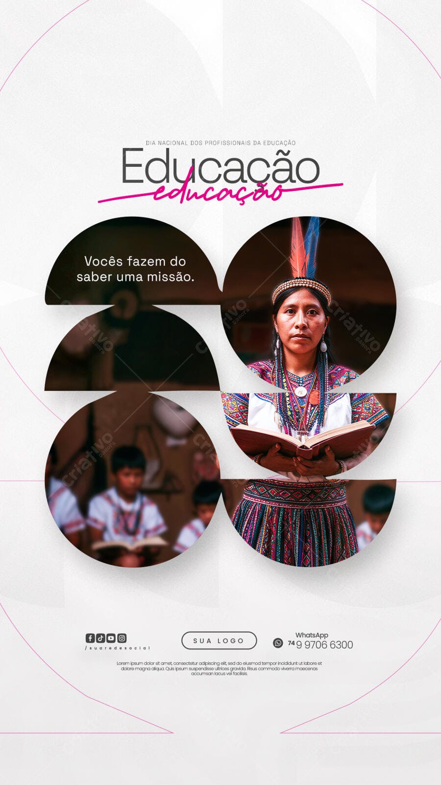 Flyer Dia do Professor PSD Editável