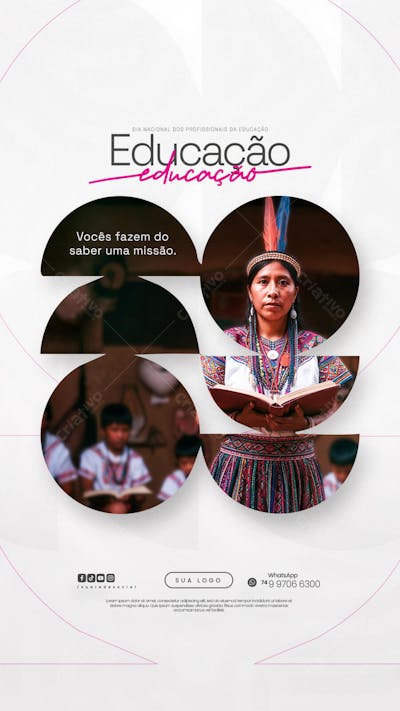 Dia Nacional dos Profissionais da Educação - 06 de Agosto - Flyer Social Media PSD Editável (2)