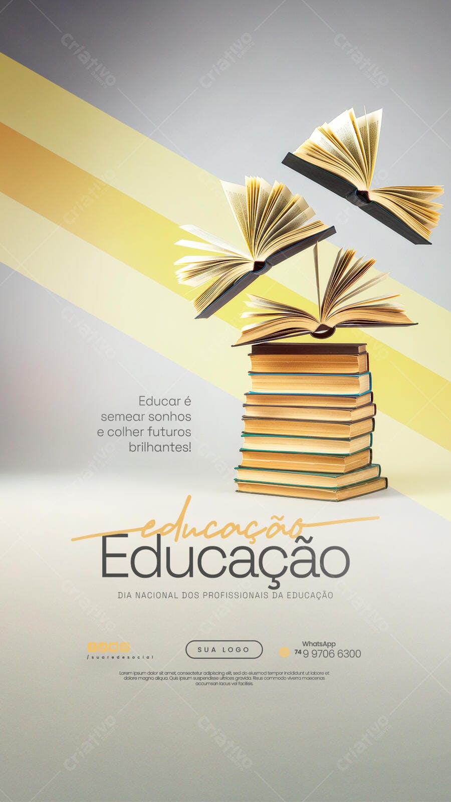 Flyer Dia Nacional dos Profissionais da Educação PSD Editável