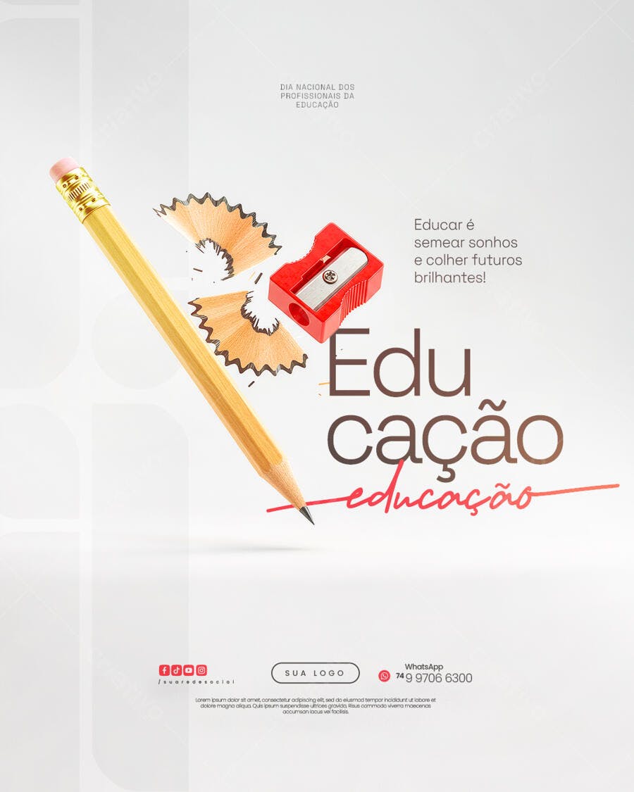 Flyer Dia do Professor PSD Editável