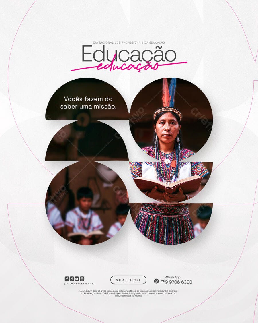 Flyer Dia do Professor PSD Editável