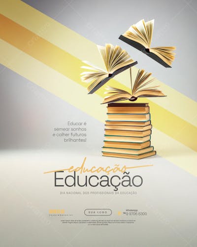 Dia Nacional dos Profissionais da Educação - 06 de Agosto - Flyer Social Media PSD Editável (7)