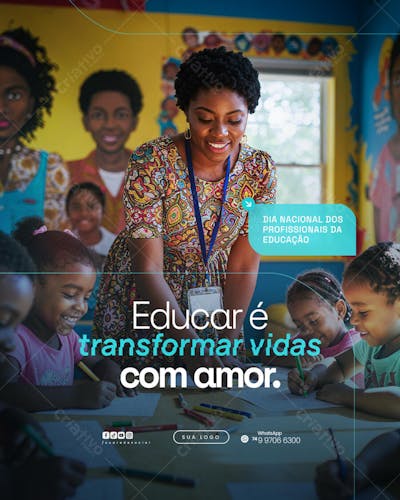 Dia Nacional dos Profissionais da Educação - 06 de Agosto - Flyer Social Media PSD Editável (10)