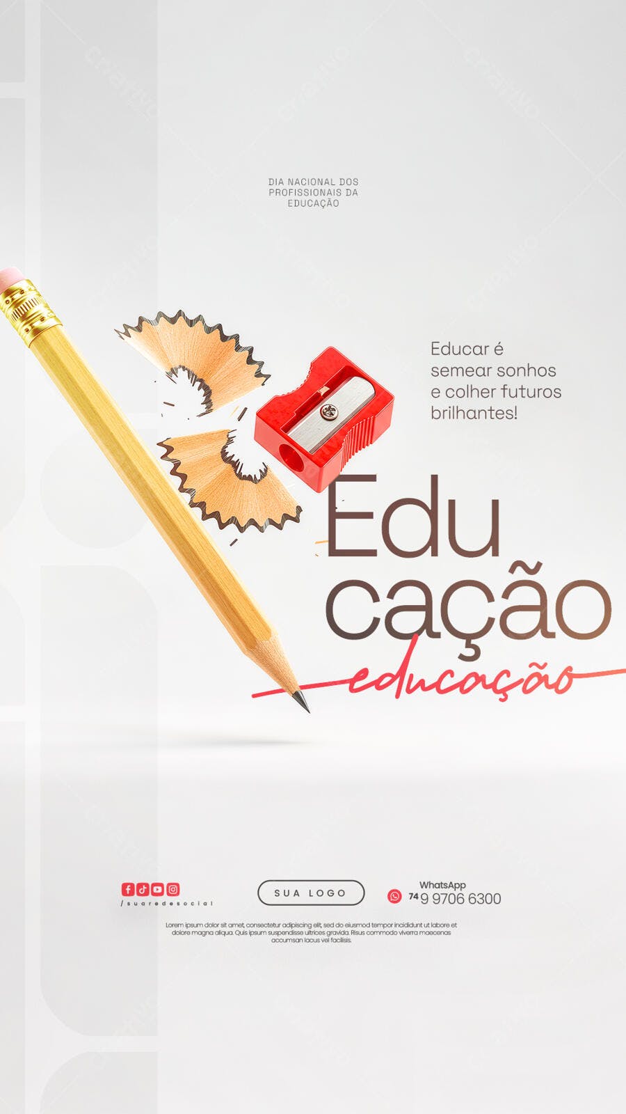 Flyer Dia do Professor PSD Editável
