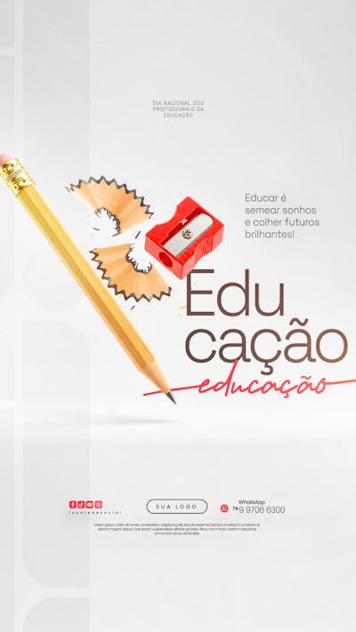 Dia Nacional dos Profissionais da Educação - 06 de Agosto - Flyer Social Media PSD Editável (6)