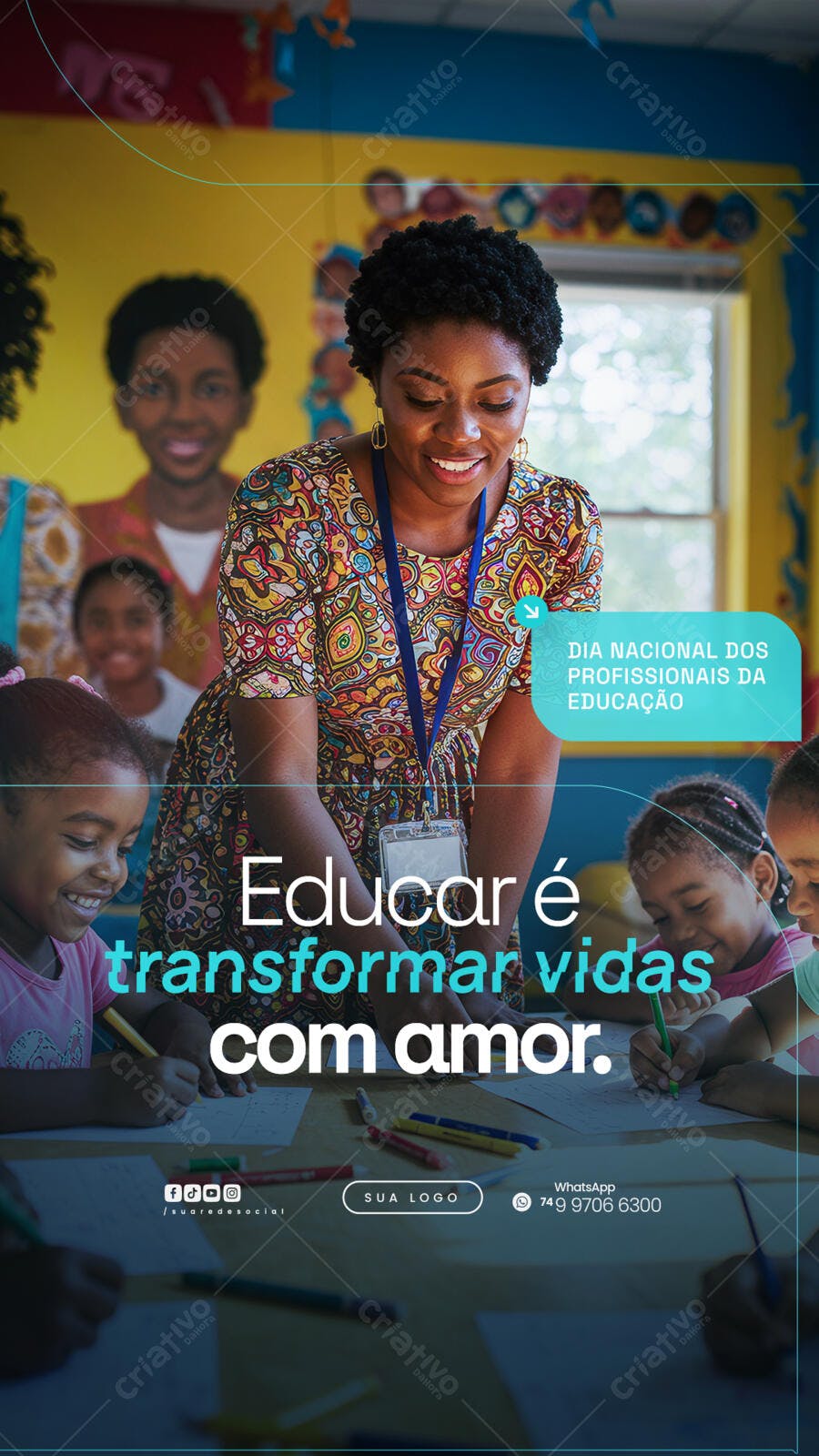 Flyer Dia do Professor PSD Editável