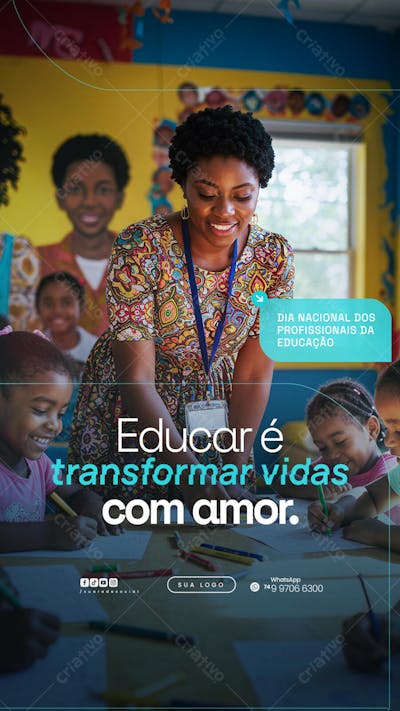 Dia Nacional dos Profissionais da Educação - 06 de Agosto - Flyer Social Media PSD Editável (4)