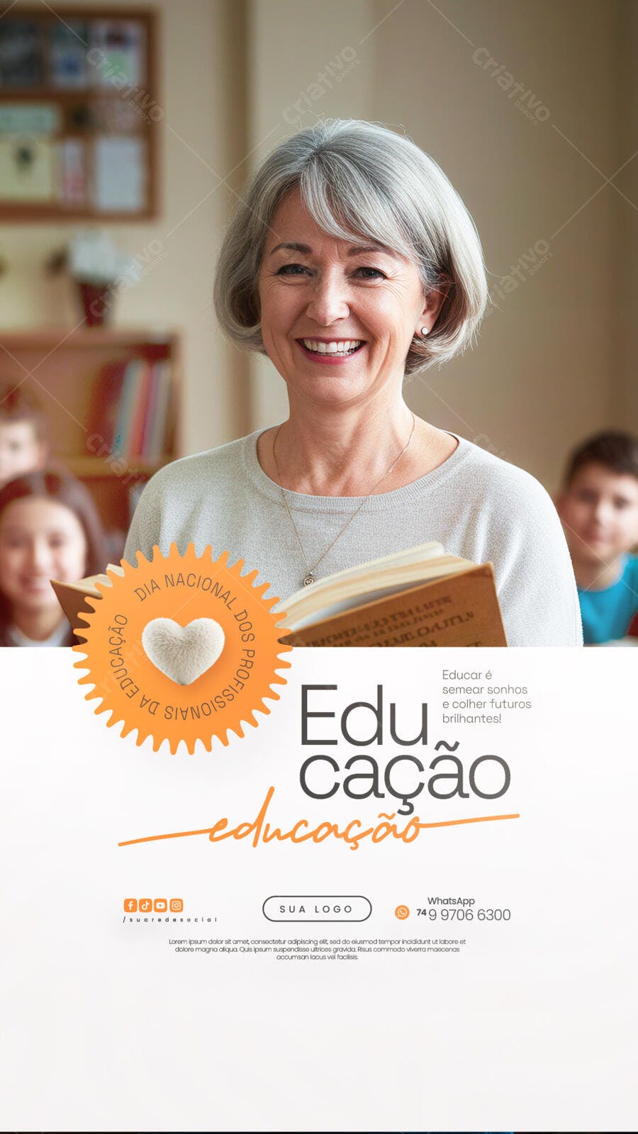 Flyer Dia do Professor PSD Editável