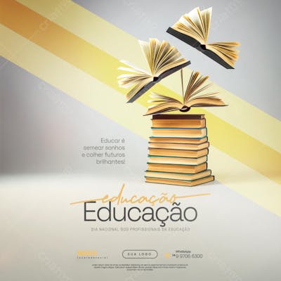 Dia Nacional dos Profissionais da Educação - 06 de Agosto - Flyer Social Media PSD Editável (13)