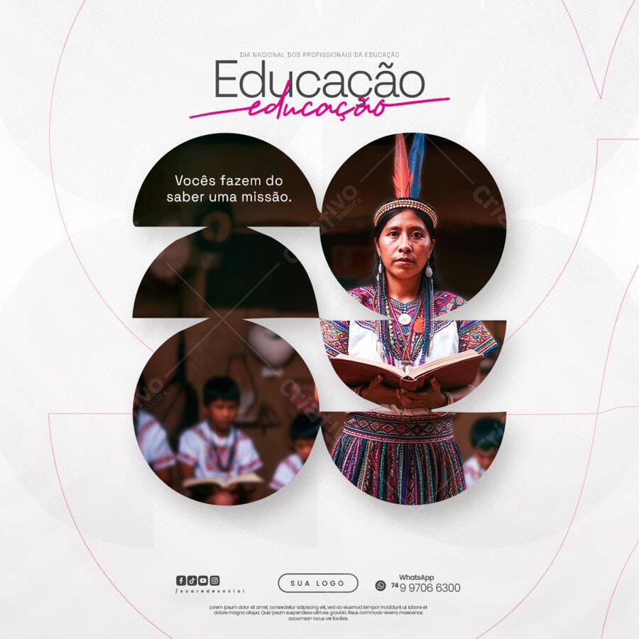 Flyer Dia do Professor PSD Editável