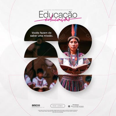 Dia Nacional dos Profissionais da Educação - 06 de Agosto - Flyer Social Media PSD Editável (14)