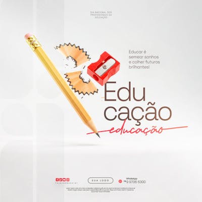 Dia Nacional dos Profissionais da Educação - 06 de Agosto - Flyer Social Media PSD Editável (18)