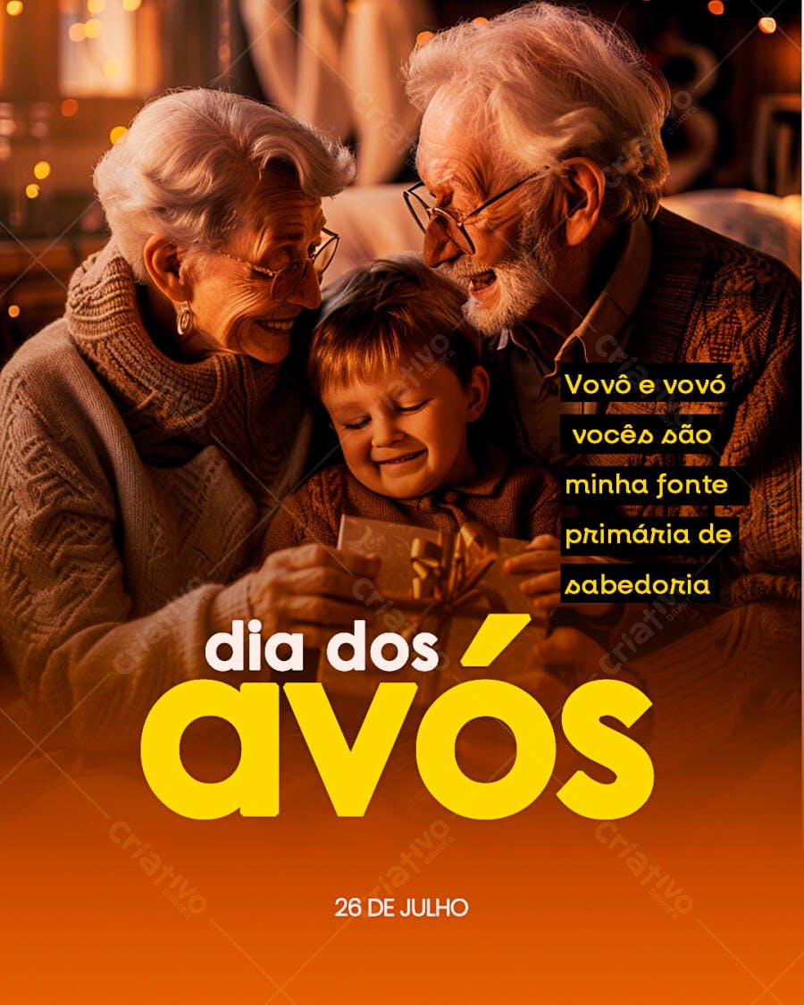 Flyer Dia dos Avós PSD Editável