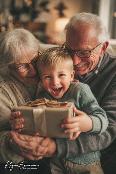 IMAGEM DO DIA DOS AVÓS GERADA POR IA AVÓS E NETOS FELIZES COMEMORANDO (2)