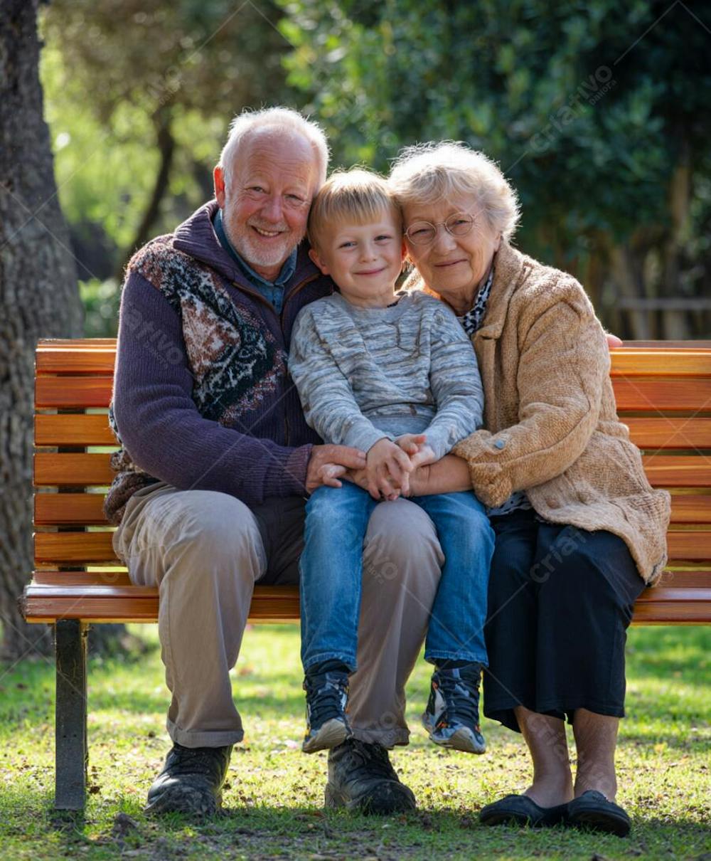 IMAGEM DO DIA DOS AVÓS GERADA POR IA AVÓS E NETOS FELIZES COMEMORANDO (12)