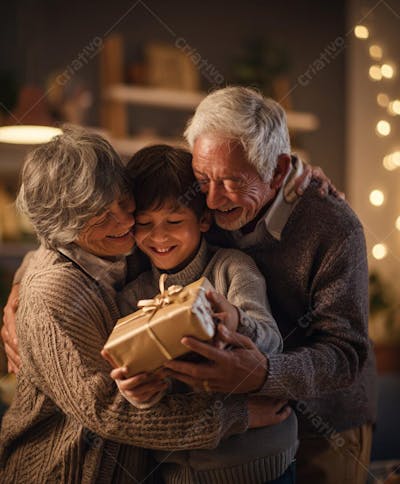 IMAGEM DO DIA DOS AVÓS GERADA POR IA AVÓS E NETOS FELIZES COMEMORANDO (7)