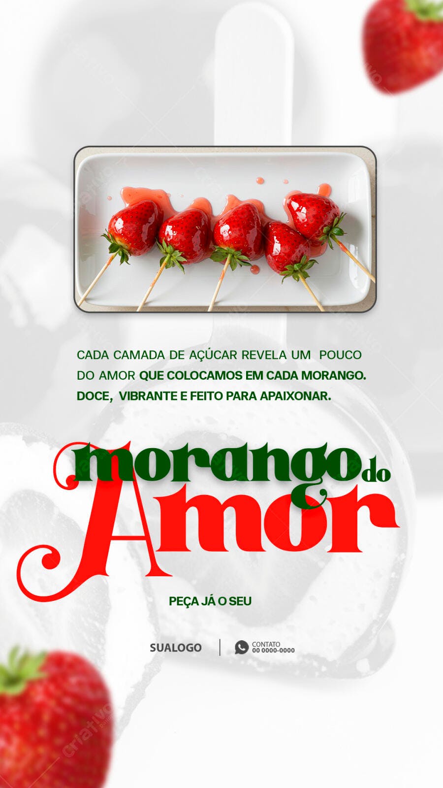 Flyer Morangos com Açúcar PSD Editável