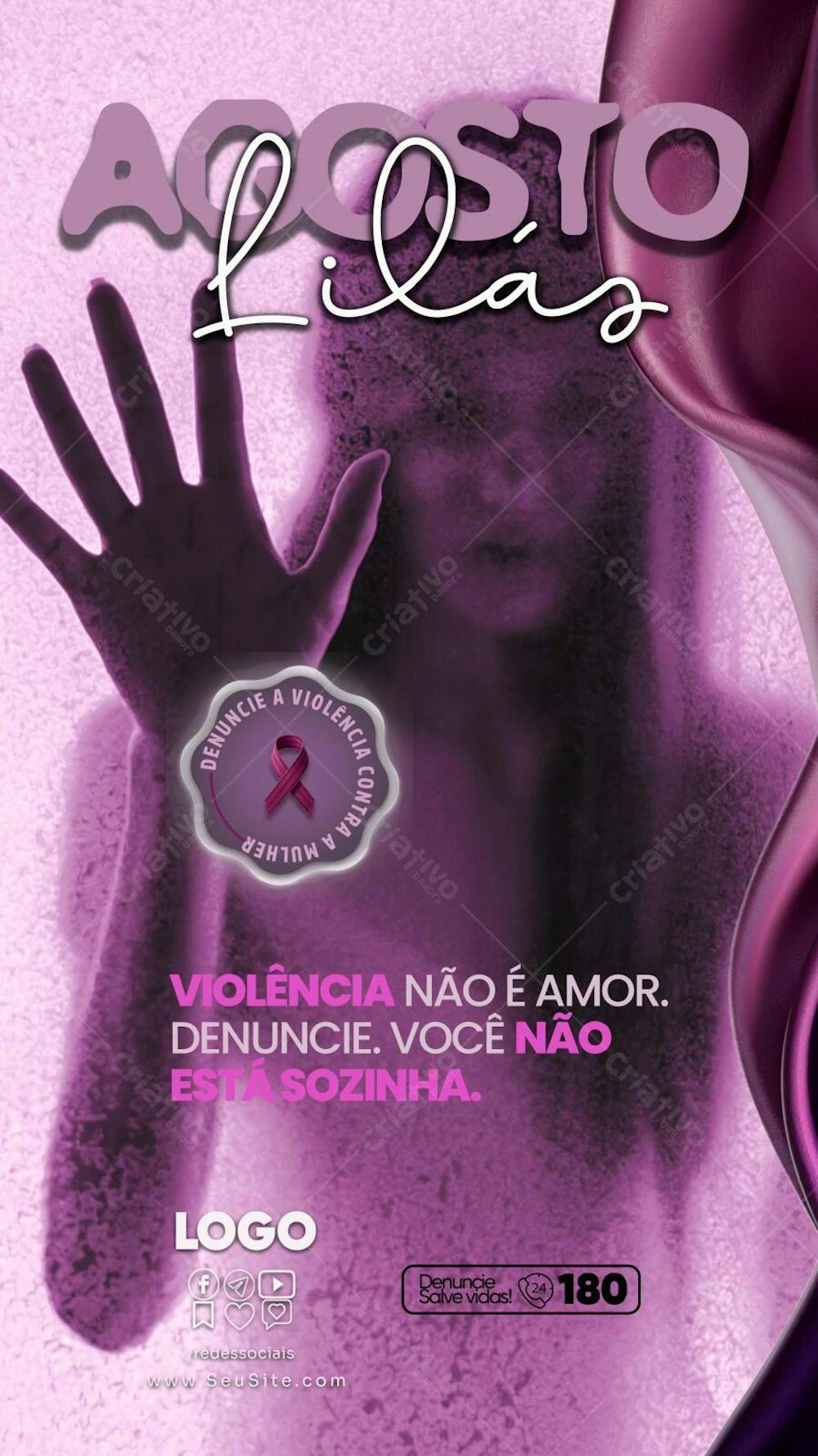 Psd story editavel agosto lilas