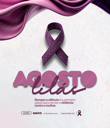 Panfleto editavel agosto lilas