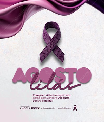 Panfleto editavel agosto lilas