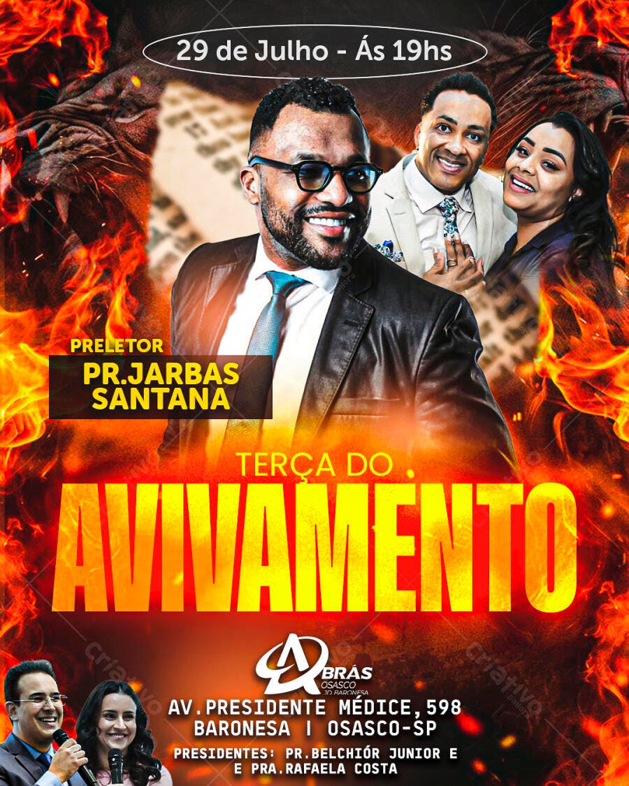 Flyer para Avivamento de 29 de Julho PSD Editável