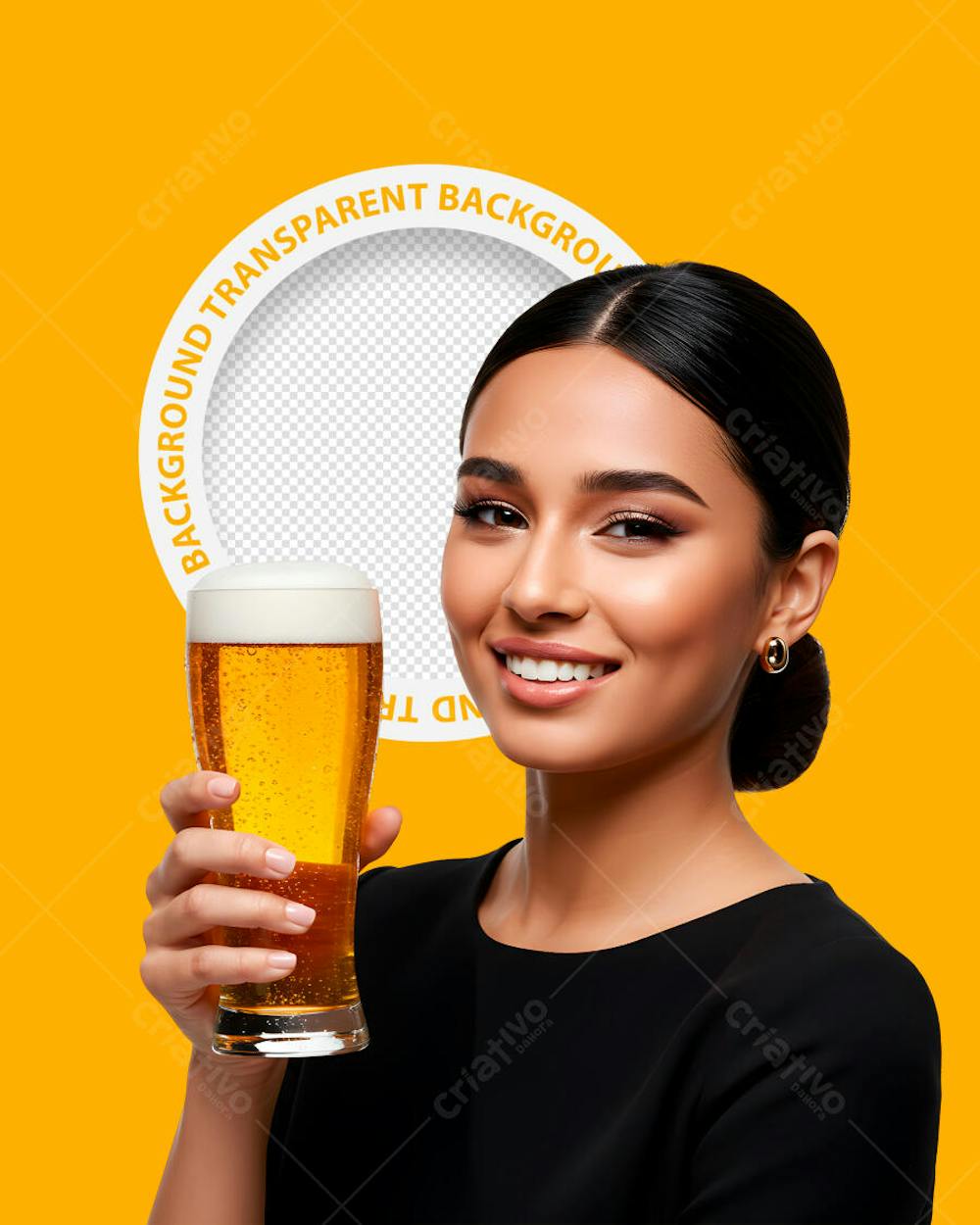 MULHER COM COPO DE CERVEJA - PNG