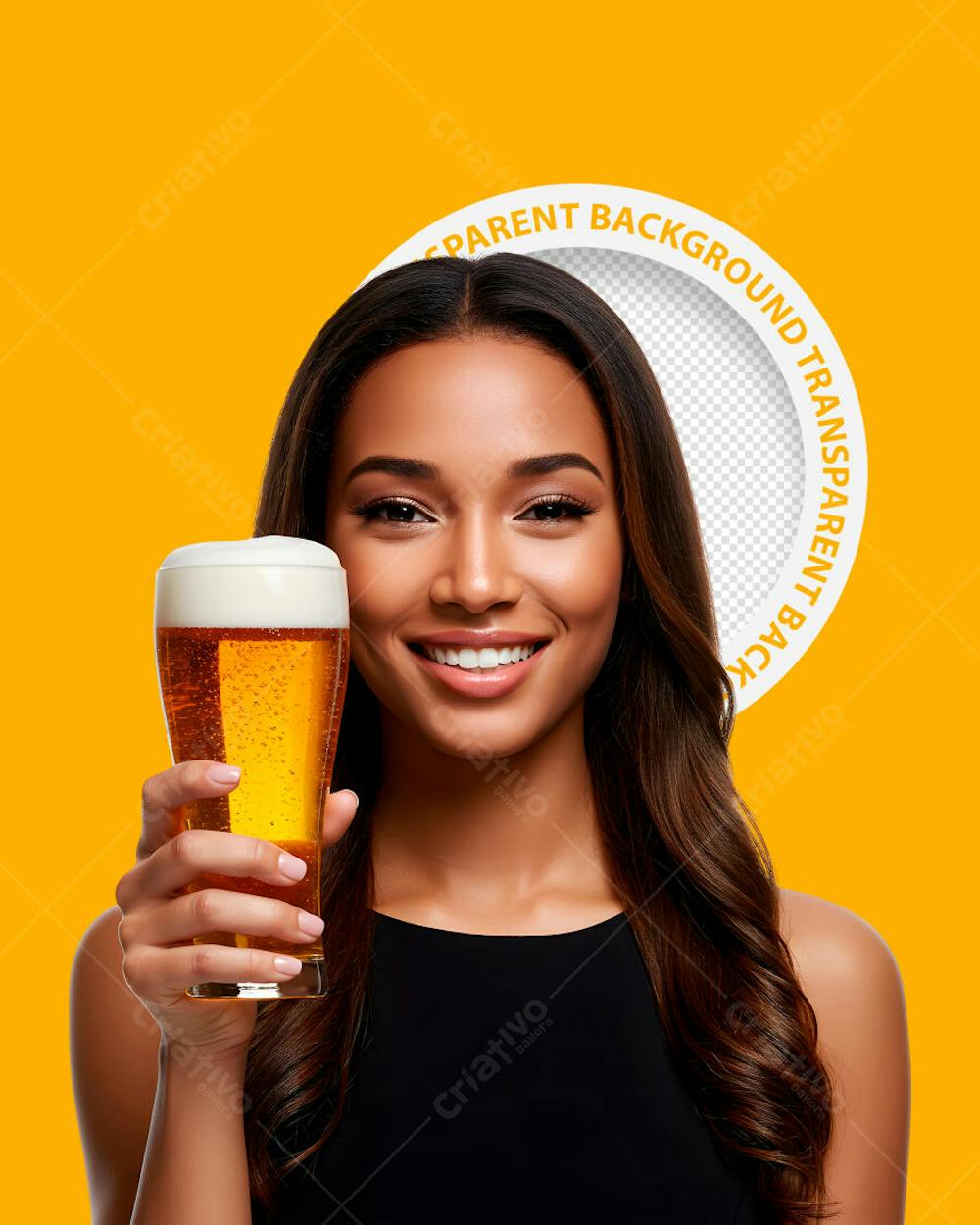 MULHER COM COPO DE CERVEJA - PNG