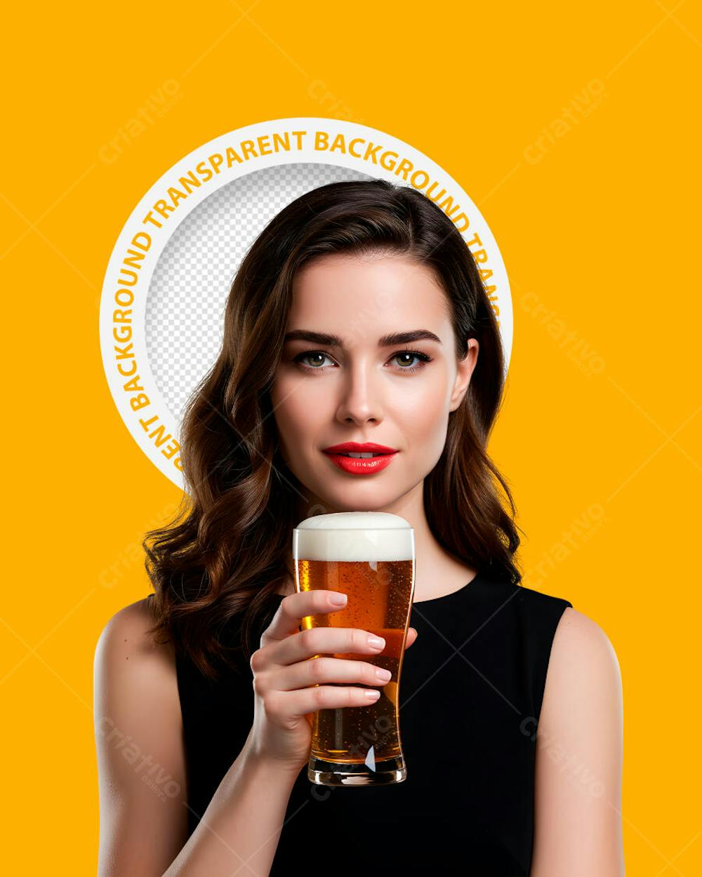 MULHER COM COPO DE CERVEJA - PNG