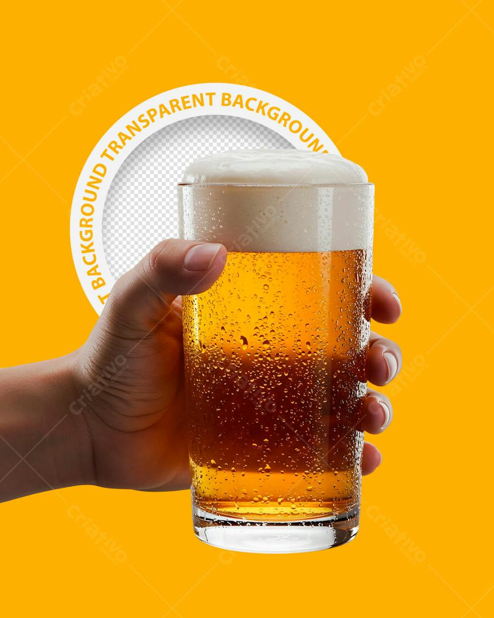 MÃO SEGURANDO COPO DE CERVEJA - PNG