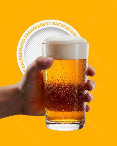 MÃO SEGURANDO COPO DE CERVEJA - PNG