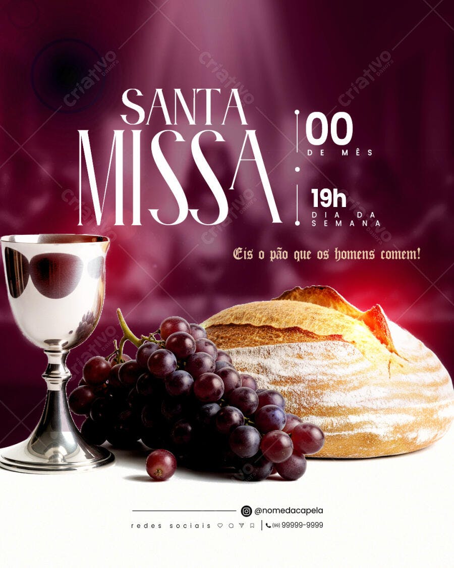 Flyer para Santa Missa PSD Editável