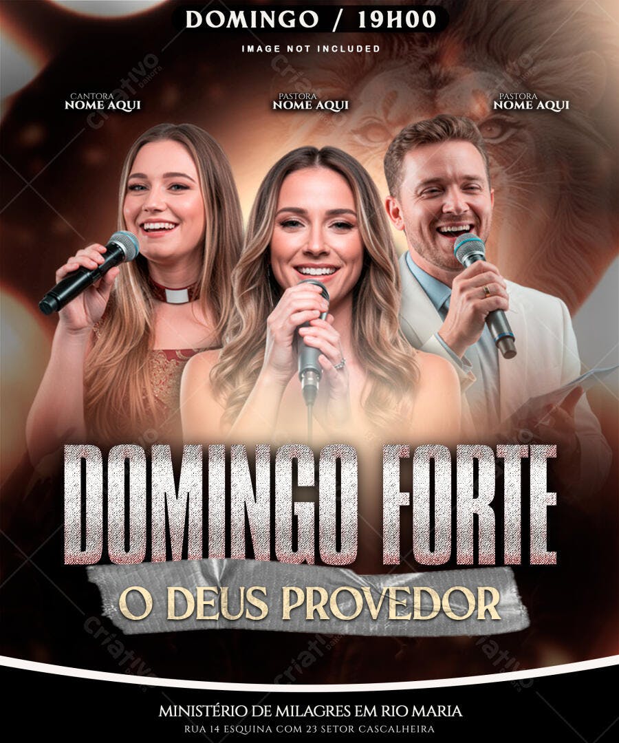 Flyer Domingo Forte PSD Editável