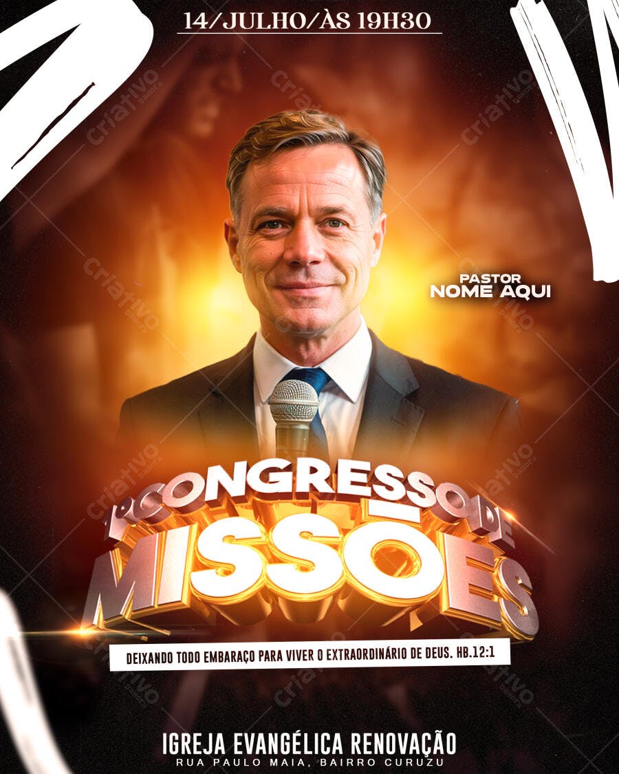 Flyer Congresso de Missões PSD Editável