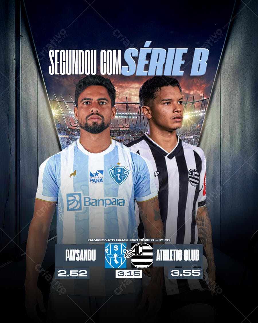 Flyer Paysandu x Athlético-PR PSD Editável