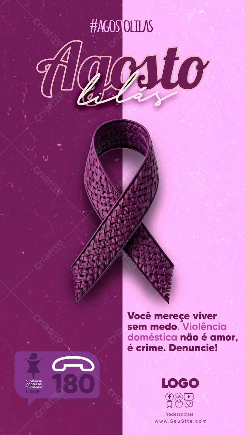 Template storie social media agosto lilas