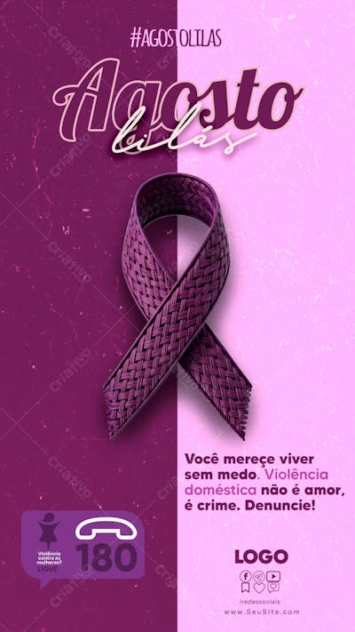 Template storie social media agosto lilas