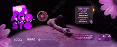 Psd banner editavel agosto lilas