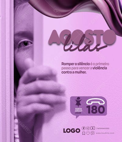 Psd editavel agosto lilas