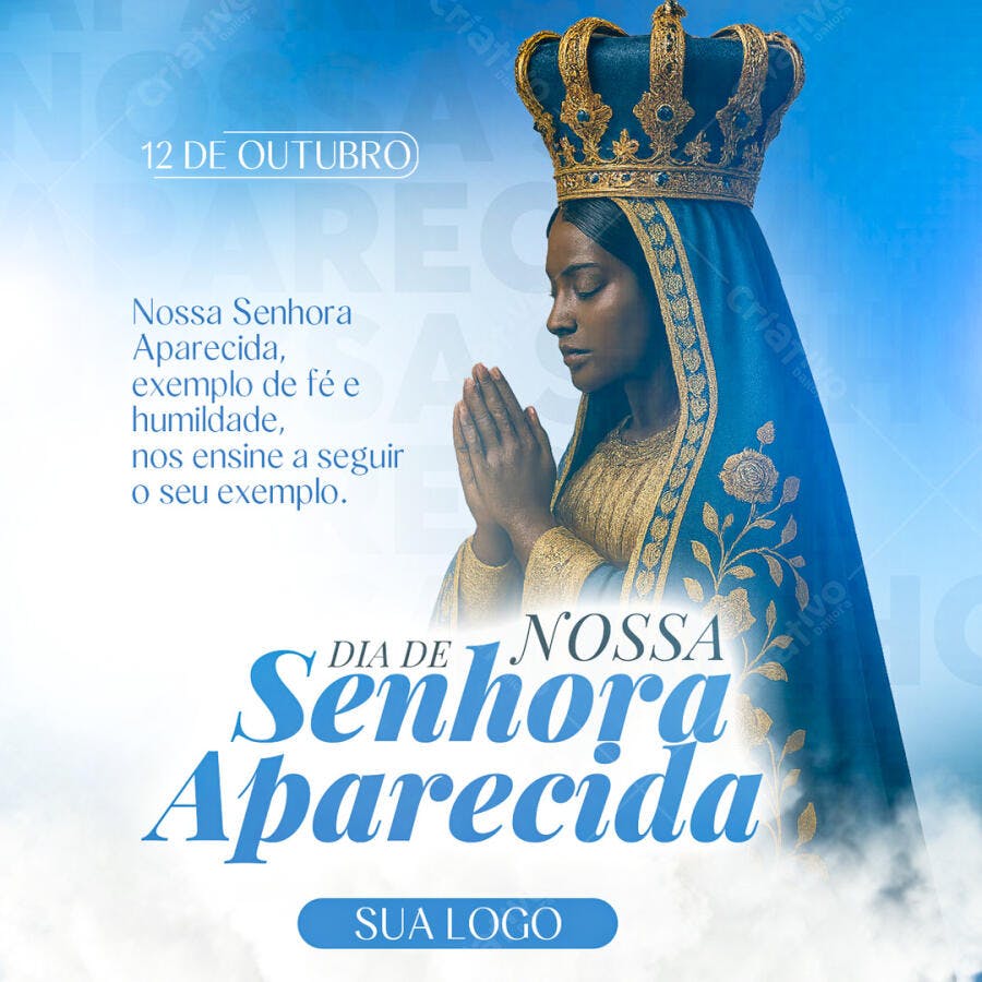 Postagem Dia de Nossa Senhora Aparecida PSD Editável