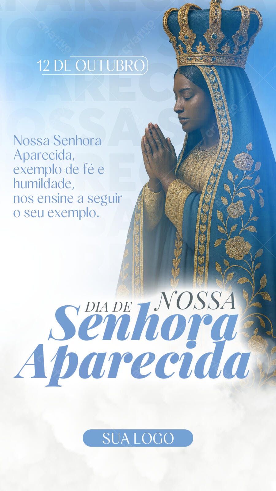 Flyer Dia de Nossa Senhora Aparecida 12 de Outubro PSD Editável