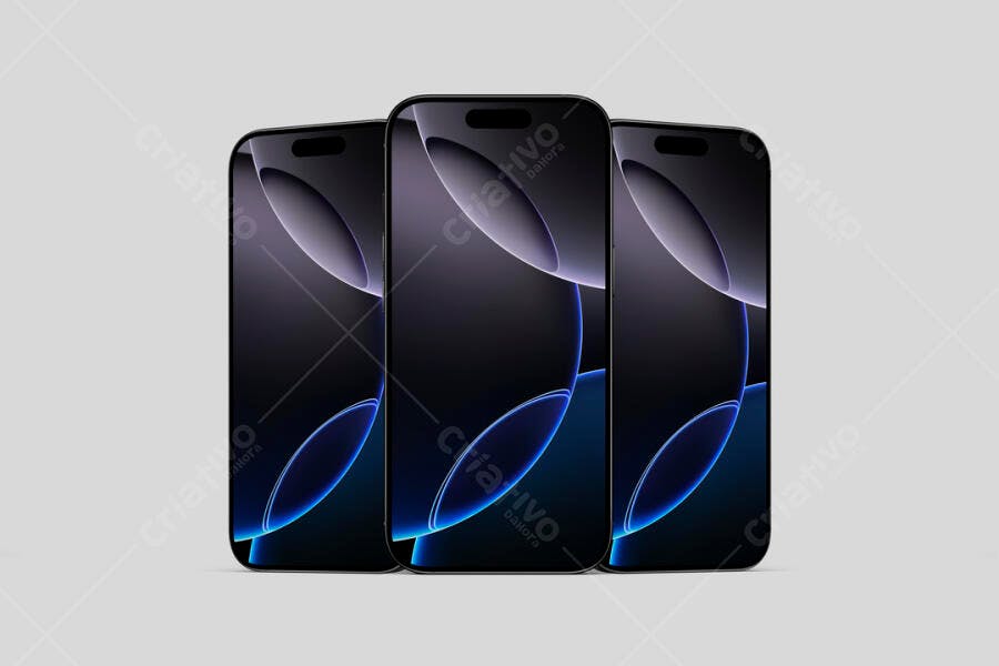 Mockup de Smartphones com Design Moderno e Cores Escuras