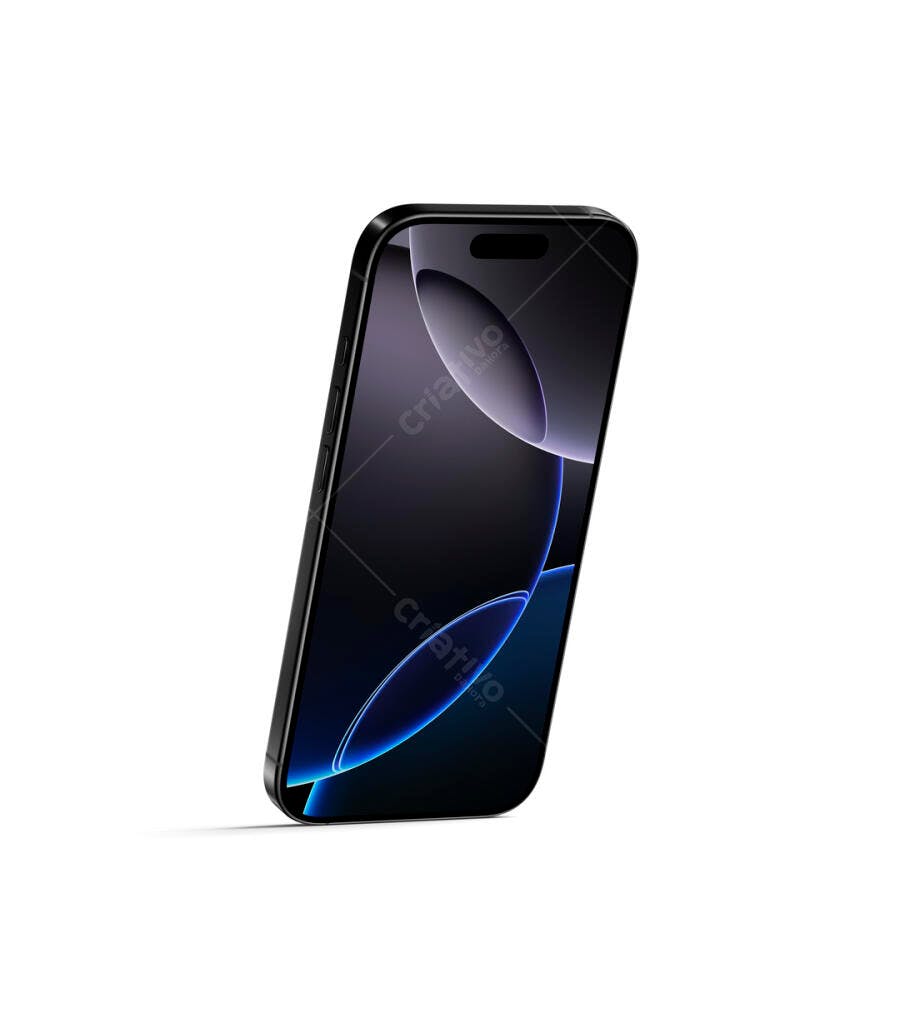 Mockup Realista de Smartphone Preto com Design Moderno