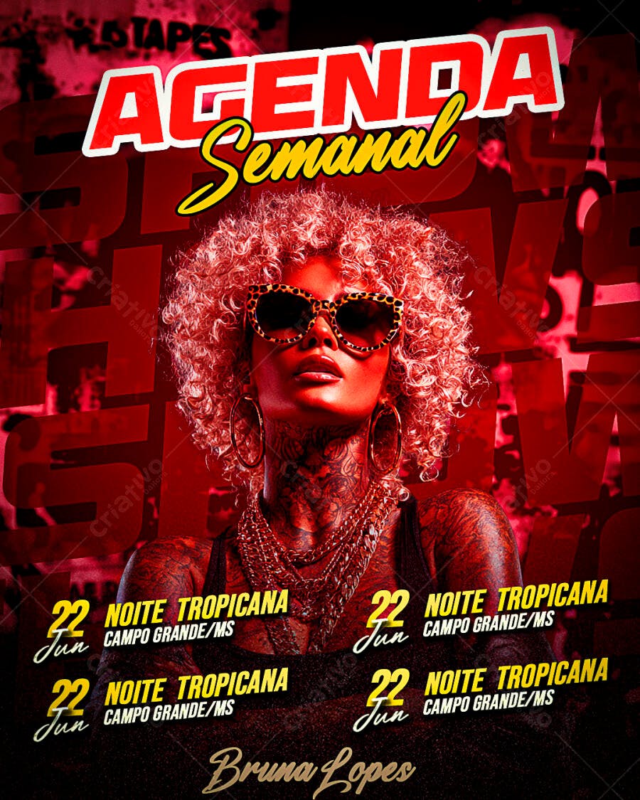 Flyer Agenda Semanal Festa PSD Editável