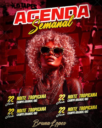 FLYER AGENDA SEMANAL CANTORA BRUNA LOPES